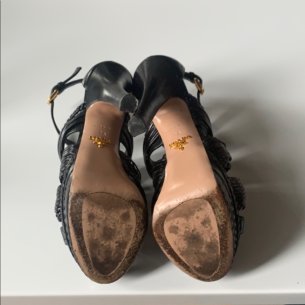 Prada Strappy Braided Platform Sandal heel - Picture 5 of 5